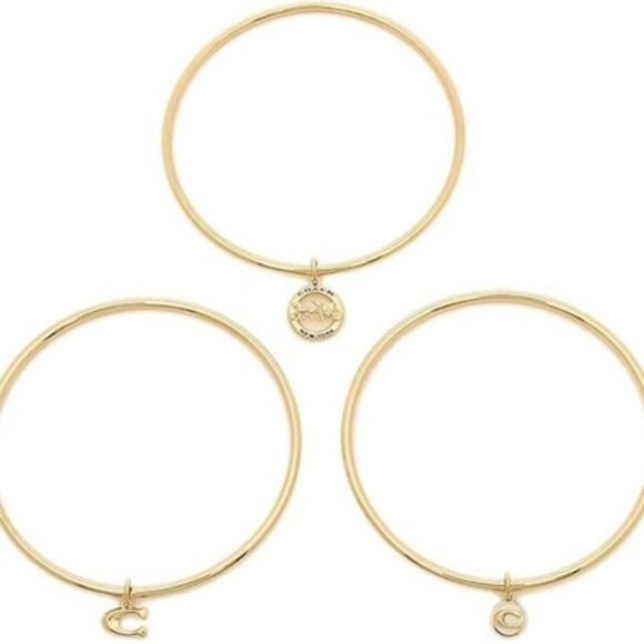 COACH Horse and Carriage Trio Charm Bangle Bracelets NWT - Picture 3 of 5